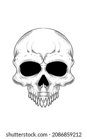 Skull with padlock vector illustration