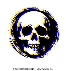 skull paintbrush style - glitch effect (artwork 3)