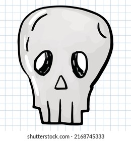 Skull Painting digital element of halloween celebration.