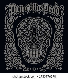 skull and paisley, grunge vintage design t shirts