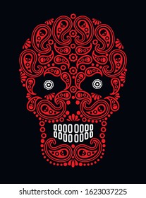  skull and paisley, vintage design t shirts
