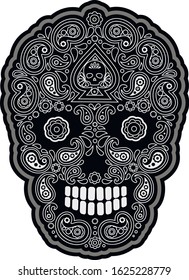 skull and paisley, vintage design t shirts