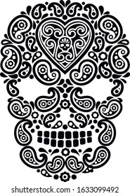 skull and paisley, vintage design t shirts