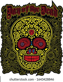 
skull and paisley, vintage design t shirts