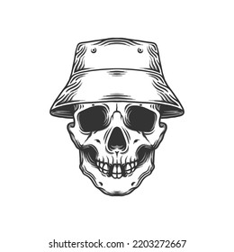 Skull in Panama Hat Vector Illustration. Perfect for Merchandise or Custom Design