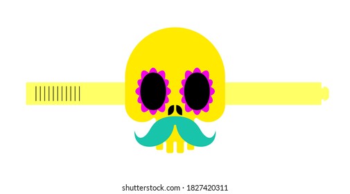 Skull paper mask template. carnival mask holiday. Day of dead in mexico masquerade