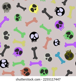 Skull pattern , for clothing, for gifts, colorful skulls