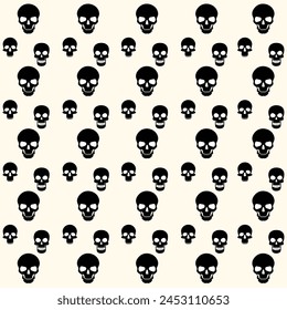 Skull pattern. Cute minimal skull seamless pattern.