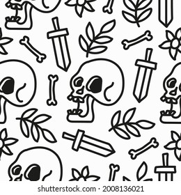 skull pattern designs illustration, for clothing, wallpapers, backgrounds, posters, books, banners aand more