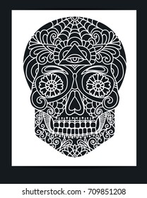 skull pattern for laser cutting