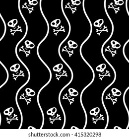 Skull pattern on black background.