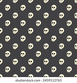 Skull pattern on gray background. Background for Halloween. Vector illustration