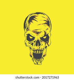 skull pattern on a yellow background for your t-shirt design.