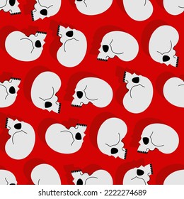 Skull pattern seamless. Cranium background. Vector texture