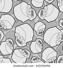 Skull pattern seamless. Skeleton background. undead texture Vector

