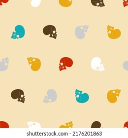 Skull pattern seamless. skeleton head background. bone texture
