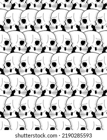 Skull pattern seamless. skeleton head background. bone texture
