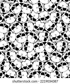 Skull Pattern seamless. Skeleton head Background. Vector texture
