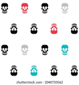 Skull pattern with two colors and background