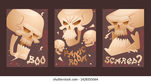 Skull pattern vector dead head crossbones human tattoo illustration thick-skulled set of horror symbol of death evil on halloween background wallpaper banner.