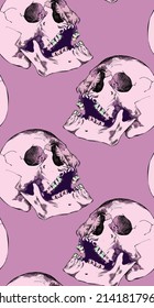 
Skull pattern in vintage style