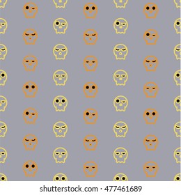 Skull pattern without mandible. Black background.Pattern can be used for wallpaper, cover fills, web page background, surface textures. Vector linen texture.
