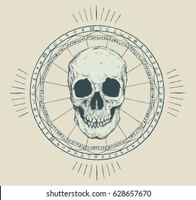 Skull in pentagram