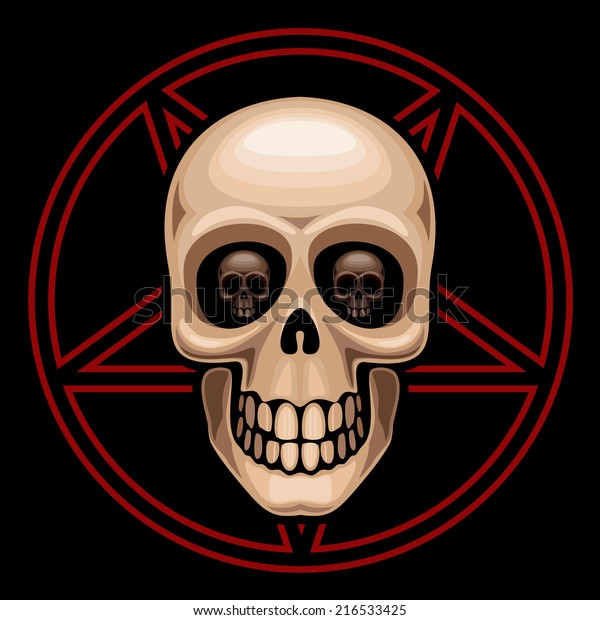 Skull Pentagram Eps8 Cmyk Organized By Stock Vector (Royalty Free ...