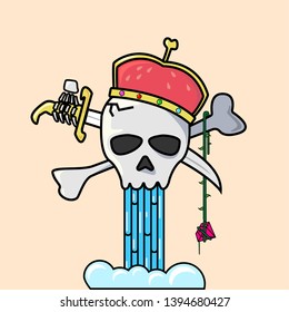The skull pierced with sword