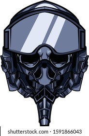 Skull with a pilot's helmet is available for your custom project