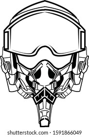 Skull with a pilot's helmet is available for your custom project