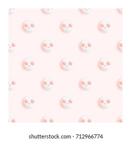  Skull pink pattern background