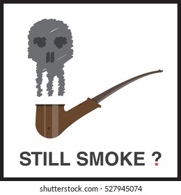 Skull from a pipe.Still smoke?