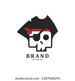 Skull pirate bandit logo design for your brand or business 
