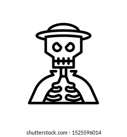 skull pirate captain icon, vector and illustration