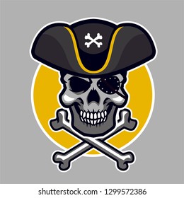 skull with pirate hat