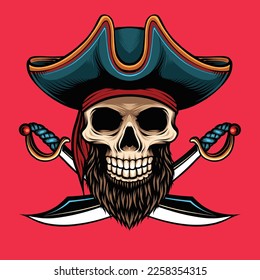 Skull-Piratenhut-Vektorgrafik