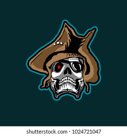 skull pirate head isolated