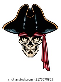 skull pirate head vector illustration