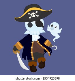 Skull Pirate and his Ghost Parrot