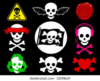 Skull pirate icon collection â?? vector