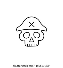 Skull, pirate icon. Element of pirate thin line icon