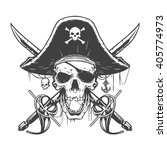 Skull pirate illustration