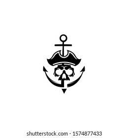 Skull pirate illustration,isolated on white background