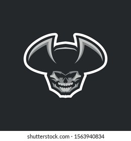 skull pirate logo design, template illustrator