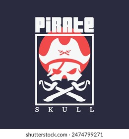 skull pirate logo design template