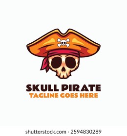 Skull Pirate Simple Mascot Logo