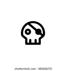 Skull Pirate tattoo minimal vector icon