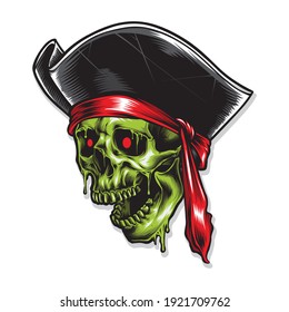 skull pirate zombie vector illustration