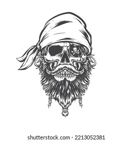 skull pirates crew vector illustration